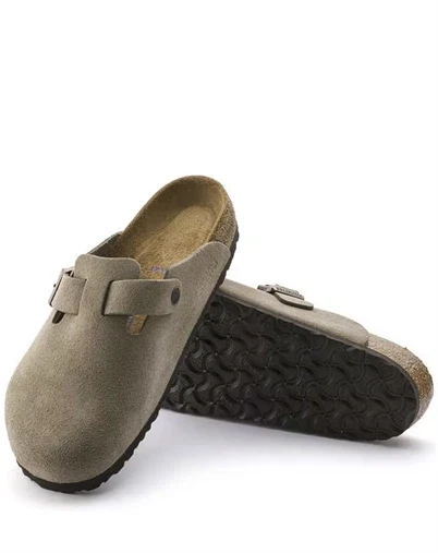 Birkenstock - Boston Suede Leather Sandal - Taupe